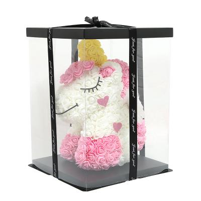 China High-grade handmade environmental protection teddy bear Valentine's Day green girlfriend gift pink bear rose unicorn for sale