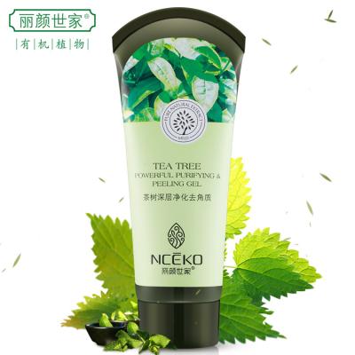 China Nceko Exfoliator Remove Dead Skin Exfoliate Scrub Purifying Tea Tree Peeling Gel Face Scrub for sale