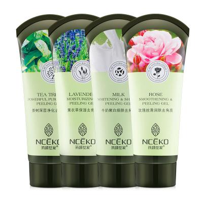 China Exfoliator Nceko Tea Tree Milk Lavender Rose Peeling Gel Remove Dead Skin Exfoliate Scrub Face Scrub for sale