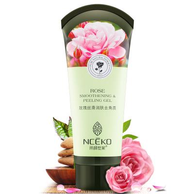 China Exfoliator Rose Smoothing Exfoliator Peeling Gel natural soft to remove dead epithelial cells remove dead epithelial cells on face and body for sale