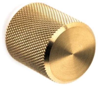 China Contemporary Welcome Custom Round Cabinet Knurled Gold Color Satin Brass Knob for sale