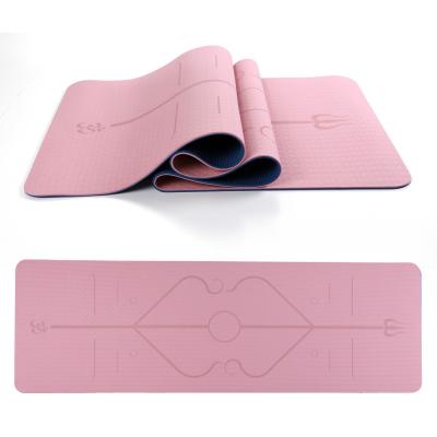 China Sit-up Thickened Band Two Color Yoga Mat Position Line Fitness Mat Material Mat Wholesale for sale