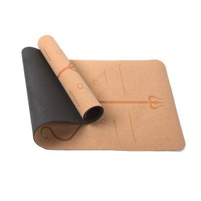 China CorkTPE Cork Tape Yoga Mat Widened And Thickened Exercise Mat Fitness Beginner Yoga Mat Custom LOGO Wholesale for sale