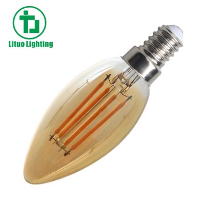 China E12 E14 B22 E26 E27 B15 Vintage C35 Filament C35 Residential Edison Base Candle Light Bulb Dimmable Amber Led Light Bulbs for sale