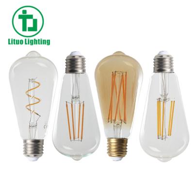 China Residential Decorative ST64 Edison Vintage Led Filament Light Bulbs 4W 6W 8W 10W for sale