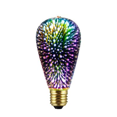 China ST64 3D Residential Fireworks Decorative Led Filament Light Bulb 220V E27 for sale