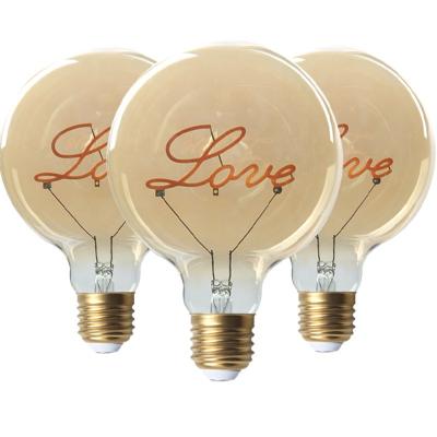 China New 2021 Letter Word Love Dream House Led Bulb Customized Residential Style Decorate Light Filament Led Bulb G125 for sale