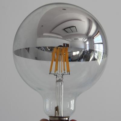 China Residential G125 A60 R63 2W 4W 6W 8W Dimmable Globe LED Silver Filament Bulb180 Top Degrees Led Lighting for sale