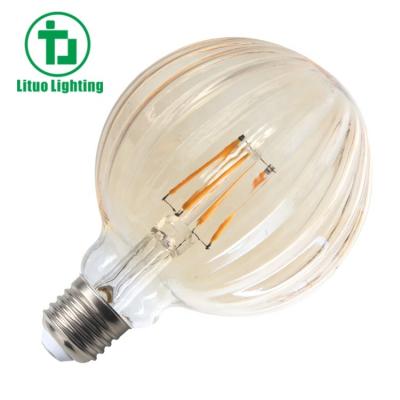 China Residential LED Light Bulb G125 Watermelon Shape E27 4W Amber Vintage Led Decorative Filament Edison Lamp for sale