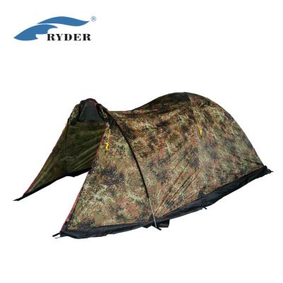 China Camouflage/Oxford Camouflage Army Polyurethane Field Game Curing Camouflage Military Camper Tunnel Tent 2 Tactical Duty Person for sale