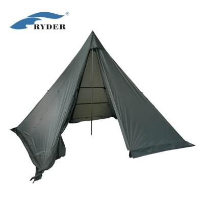 China Camouflage / Field Double Play Outdoors Siliconized 20D Ripstop Nylon Pyramid Backpacking Tent Lightweight Warm Rise for sale