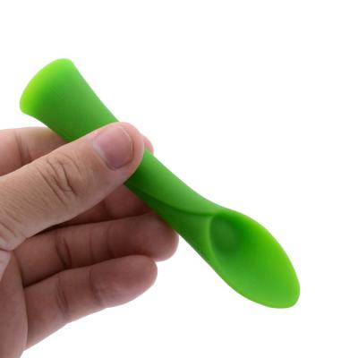 China Amazon Best Seller Baby Silicone Feeding Feeding Spoon For Training for sale