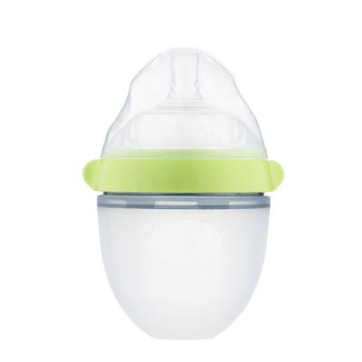 China BPA Free Wholesale Super Wide Neck Silicone Baby Feeding Bottles Products for sale