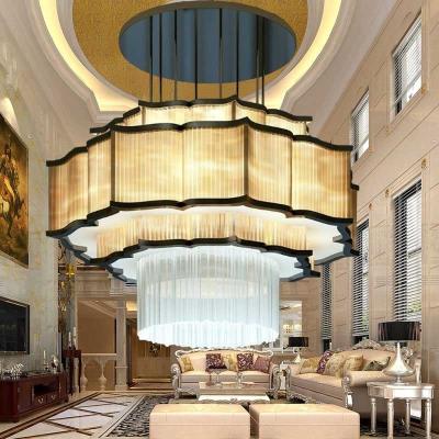 China Modern Hot Product Banquet Stair Luxury Luxury Villa Custom Round Led Huge Chandelier Light for sale