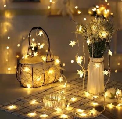 China Custom Wholesale Holiday Decoration Glitter 10m Window Curtain Star Holiday Christmas String Light for sale