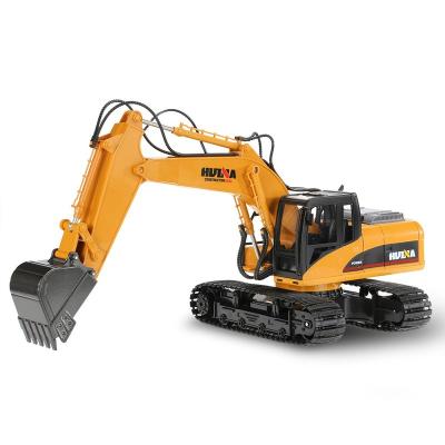 China HUINA RC Model TOYS 1550 2.4GHz 15CH Engineering Electric Excavator Construction Truck RC Car Alloy Version for sale