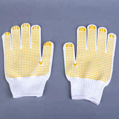 China Good Comfortable PVC Dotted Cotton Knitted Safety Work Gloves for sale