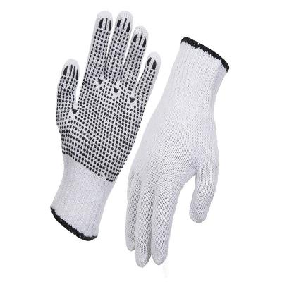 China Comfortable Black PVC Dotted Cotton For Work Farmers White Gloves for sale