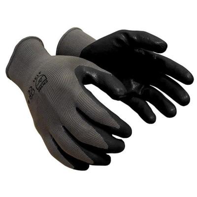 China Puncture and tear resistance high quality cut resistant 13G polyester fiber knitted nitrile coated black color work gloves for gardening construction for sale