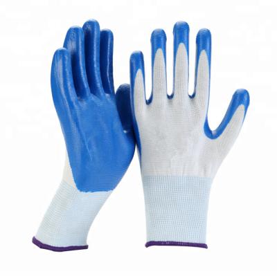 China Comfortable Custom Black Nitrile Coated Working Industrial Gloves for sale