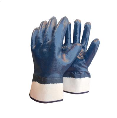 China Oil And Gas Safety Heavy Duty Cuff Comfortable Heavy Duty Blue Nitrile Coated Cotton Tank Top Gloves With Tank Top Coating for sale