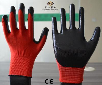 China Anti-cut factory price black nitrile coated work gloves for industrial use for sale