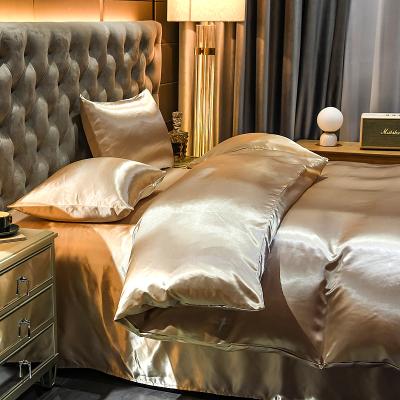 China Wholesale Size Anti-static Multicolor Custom Bedding Nude Color Bed Satin Sheet Set for sale