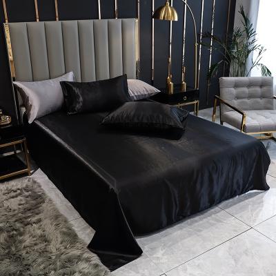 China Cotton Sateen Anti-Static Bedding Set Four Piece Sheet Set Solid Bedding Luxury Silk Satin Sheets Soft Bedding for sale