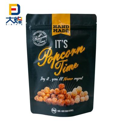 China Disposable Customized Logo Plastic Packaging Bag Aluminum Stand Up Zipper Bag For Snack / Popcorn for sale