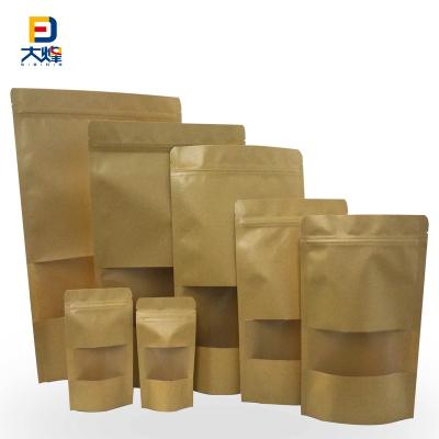 China Recyclable Resealable Stand Up Pouch Hot Sale Stand Up Custom White Zip Lock Pouch Kraft Paper Bag Food Packaging Bag for sale