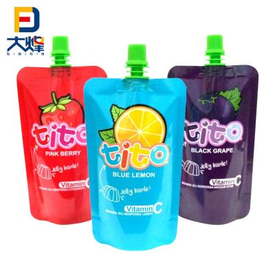 China Custom Disposable Baby Food Packaging Safety For Kids Spout Pouch Reusable Liquid Fruit Juice for sale