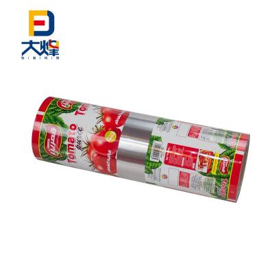 China Customized Logo Plastic Aluminum Packaging Roll Moisture Proof Film For Tomato Sauce for sale