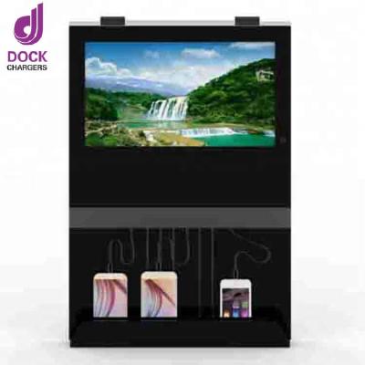 China Mobile Phone Dockchargers Phone Kiosk Mobile Phone Charging Charging Station With Advertising Screen Ac100-240v Customized DC5V/9V/12V for sale