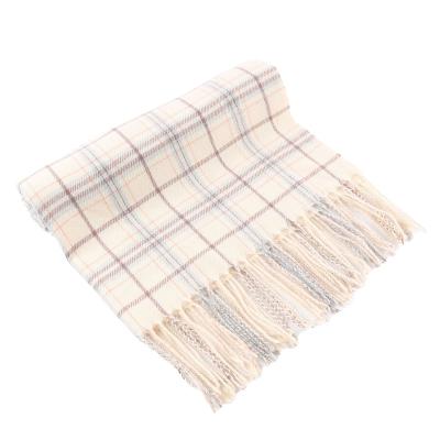 China Custom Logo Plaid Scarves Shawl Outdoor Long Warm Scarf With Tassel For Women for sale