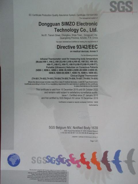 CE - Dongguan Simzo Electronic Technology Co., Ltd.