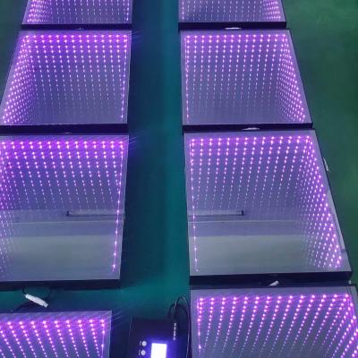 China Portable LANDSCAPE DJ Disco Nightclub Panel Tile 3d Mirror Led Lighted Dance Floor For Sale for sale