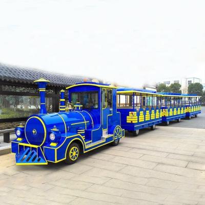 China Hot Selling Metal Frp Small Amusement Park Rides Electric Trackless Train For Sale for sale