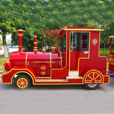 China Metal 24 42/64 seats outdoor model small electric tourist train with lithium battery with cheap price for sale