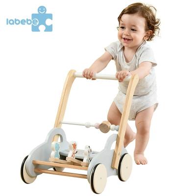 China 2020 Wholesale MDF High Quality Wooden Trolley Safety Push Kids Rolling Stroller Push Baby Walker For Babies for sale