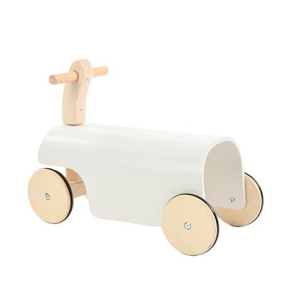 China Eco-Friendly Material Nordic Baby Toys Four-Wheel Bending Baby Walker Wooden Educativos Juguetes Kids Sturdy Durable Wood Car for sale