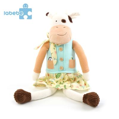 China Educational funny cartoon hot fashionable cloth doll cow toy cuddly design morden animal baby soft toy for sale