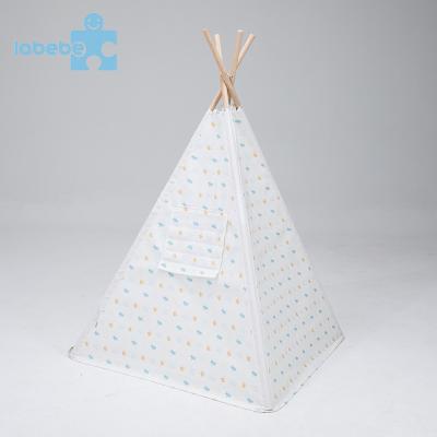 China Soft Outdoor Kids Toy Printing Game Tent Soft Outdoor Wooden Baby Kids Fabric Teepee for sale