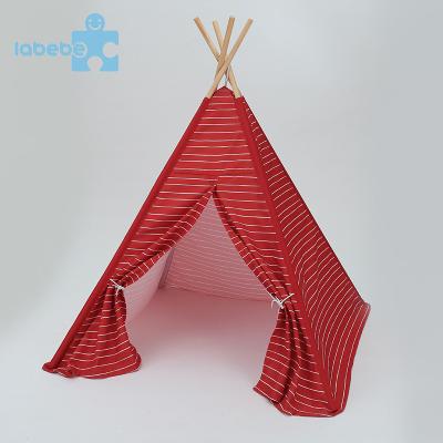 China Various Large New Soft Red Cloth Fabric Wooden Kids Toy Tent Teepee Kids for sale