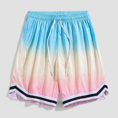 China wholesale Anti-wrinkle cotton print gradient shorts mesh shorts casual mens mesh basketball shorts unisex designer custom made for sale