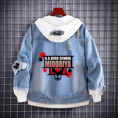 China High Quality Custom Cotton QUICK DRY LOGO Ripped Design Vintage Denim Plus Size Coat Embroidered Loose Label Jacket For Men And Women for sale