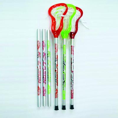 China Complete lacrosse game youth lacrosse sticks boy and girls sticks combine axis with frames and main matched colors strung for sale