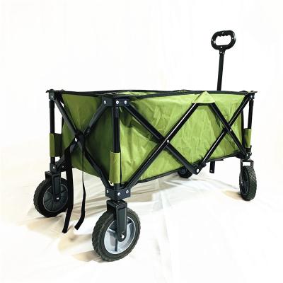 China 600D Oxford Cloth Wheel Folding Trolley Folding Trolley Camping Foldable Utility Cart Wide Mini Camping Trolley for 4 Kids for sale