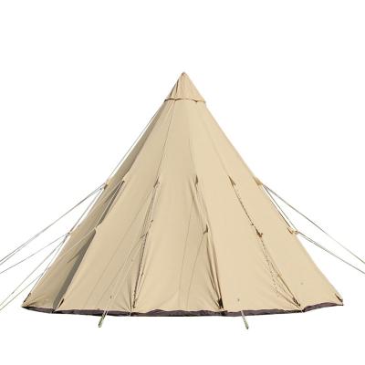 China Straight Tether Type 4 Season 10 Person Waterproof Large Family Tent Hunting Camping Teepee 5M 16.4ft for sale