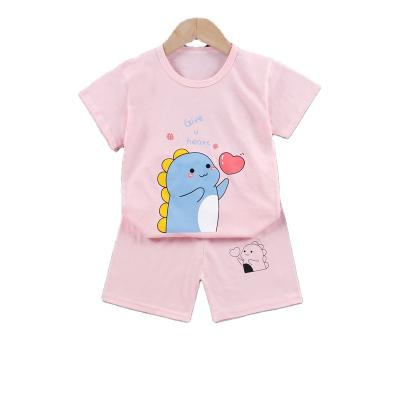 China Summer Breathable Girls 2 Piece Set T-Shirt Shorts Sleeved Kids Clothing Clothes for sale