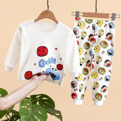 China Anti-wrinkle popular outfits new design baby 2 piece clothes sets comfortable cotton children sleepwear baby pajamas for sale